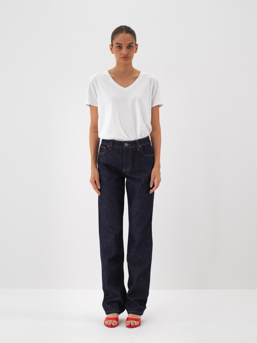 Beyaz Modal Dokulu Regular Fit Tişört - 2