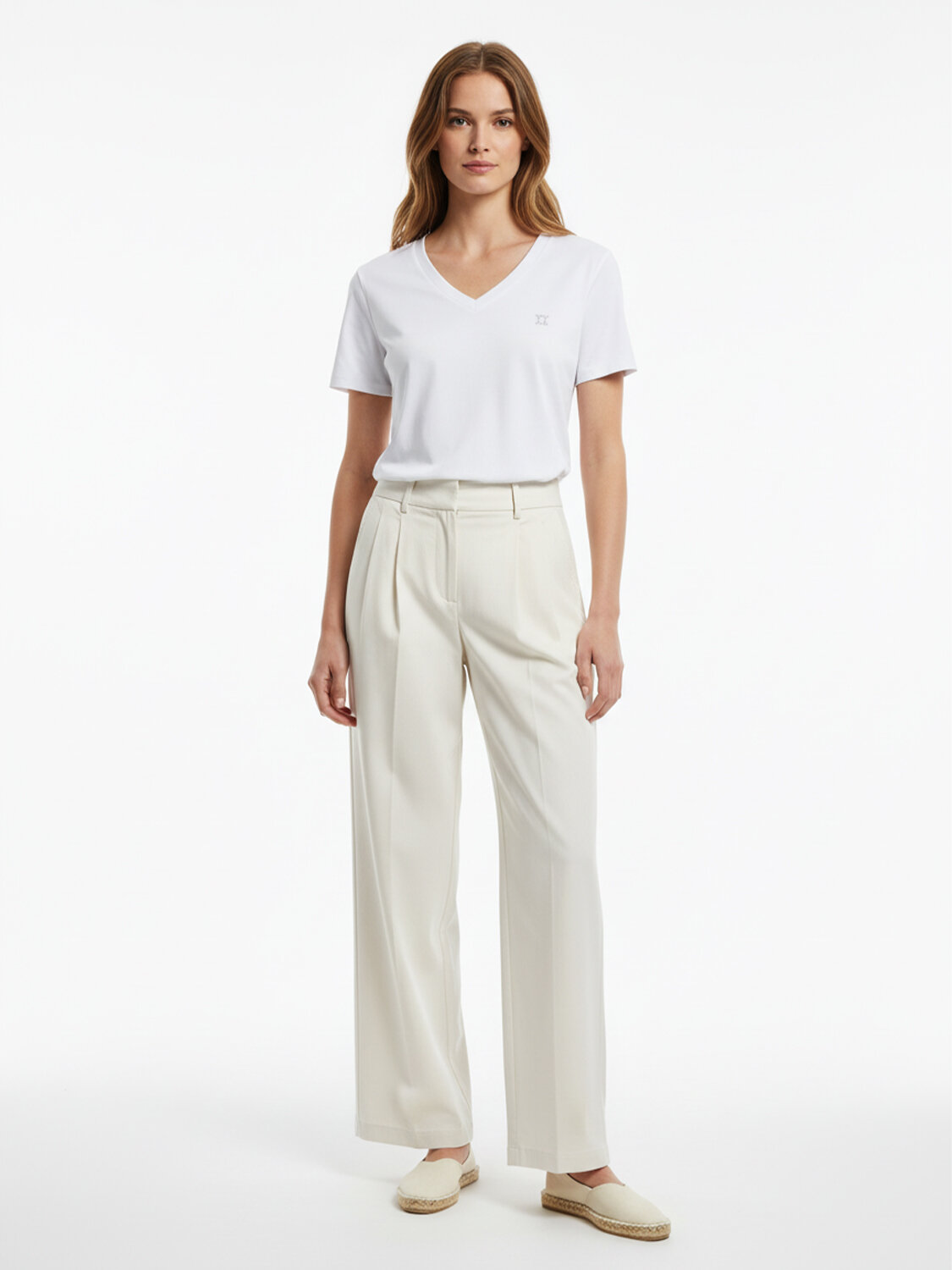 Beyaz Pamuk Dokulu Regular Fit Tişört (1)