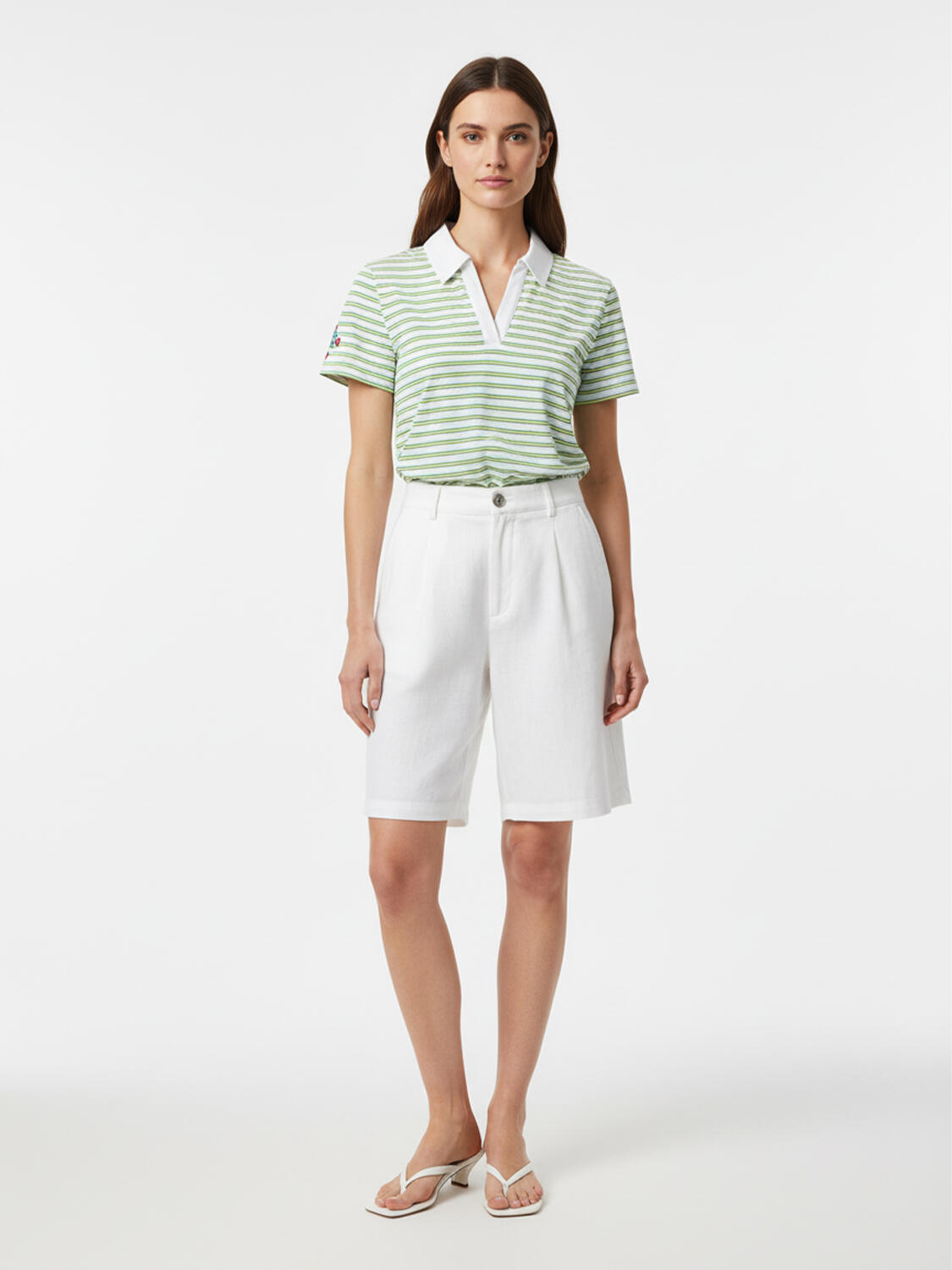 Beyaz Pamuk Dokulu Regular Fit Tişört - 2