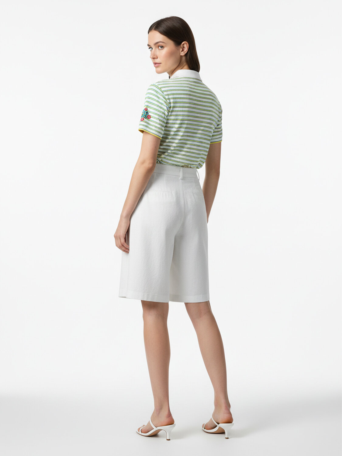 Beyaz Pamuk Dokulu Regular Fit Tişört - 5