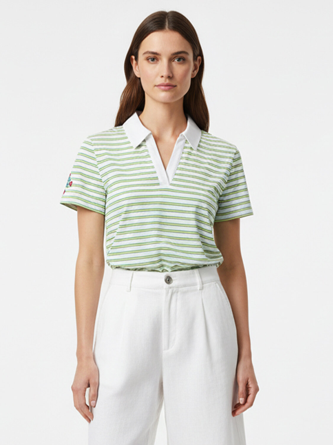 Beyaz Pamuk Dokulu Regular Fit Tişört