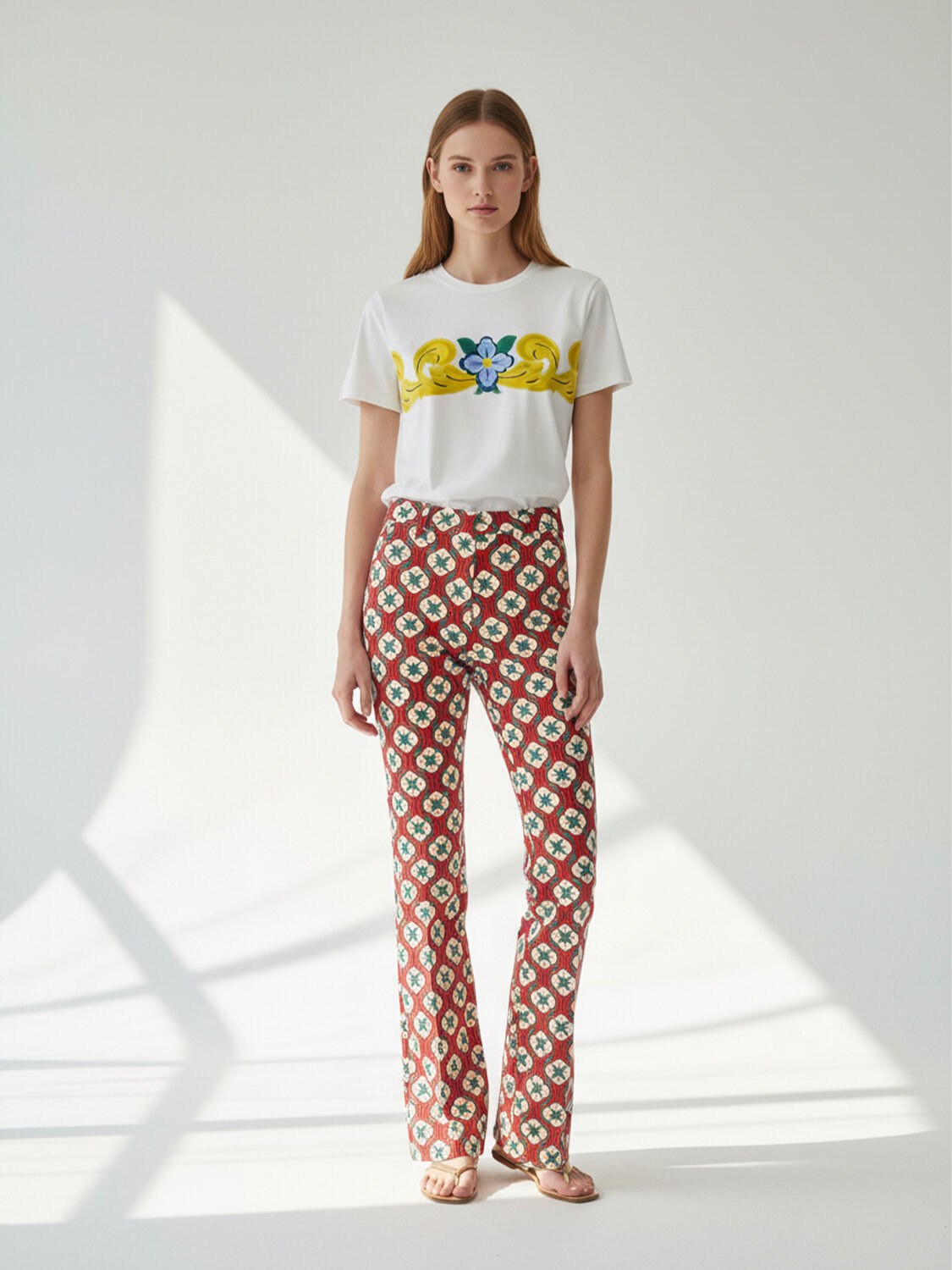 Beyaz Pamuk Dokulu Regular Fit Tişört - 3