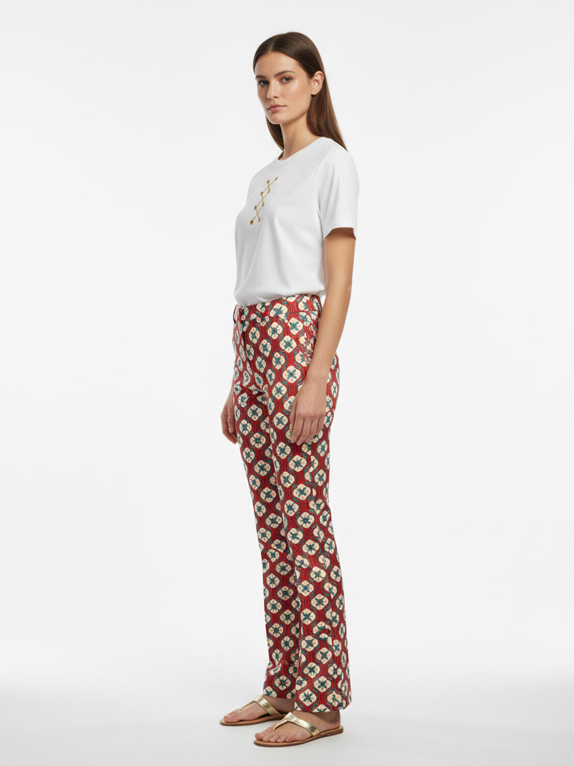 Beyaz Pamuk Dokulu Regular Fit Tişört - 3