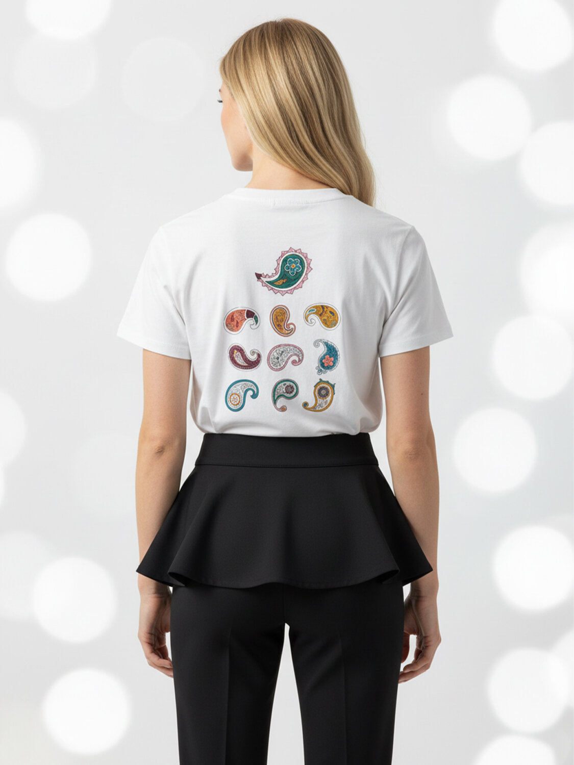 Beyaz Pamuk Dokulu Regular Fit Tişört - 3