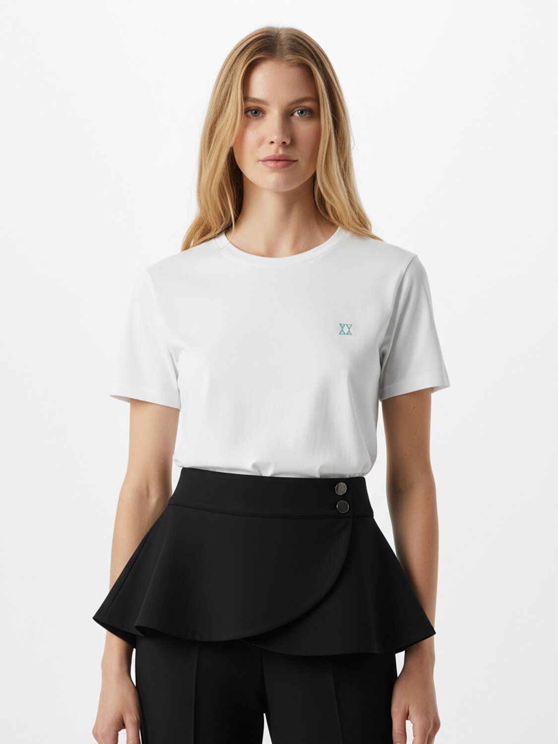 Beyaz Pamuk Dokulu Regular Fit Tişört