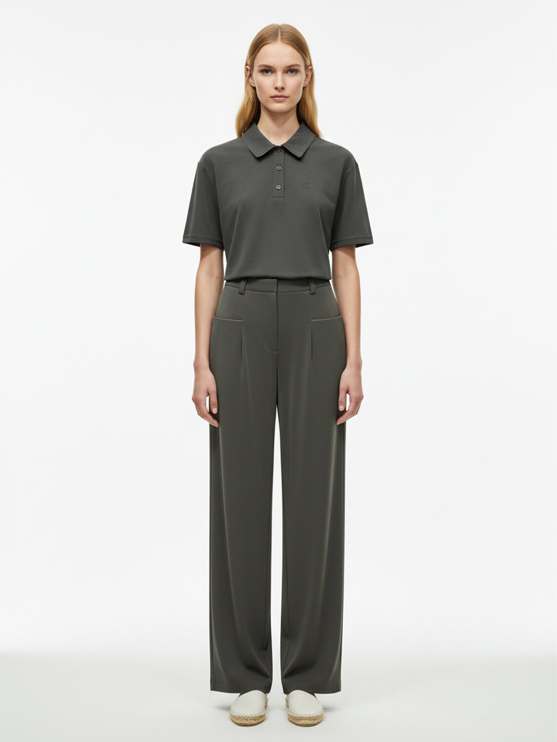 Haki Doğal Akışlı Oversize Tişört (1)