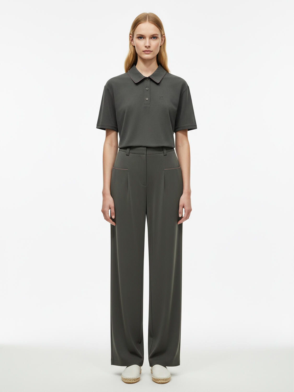 Haki Doğal Akışlı Oversize Tişört - 2