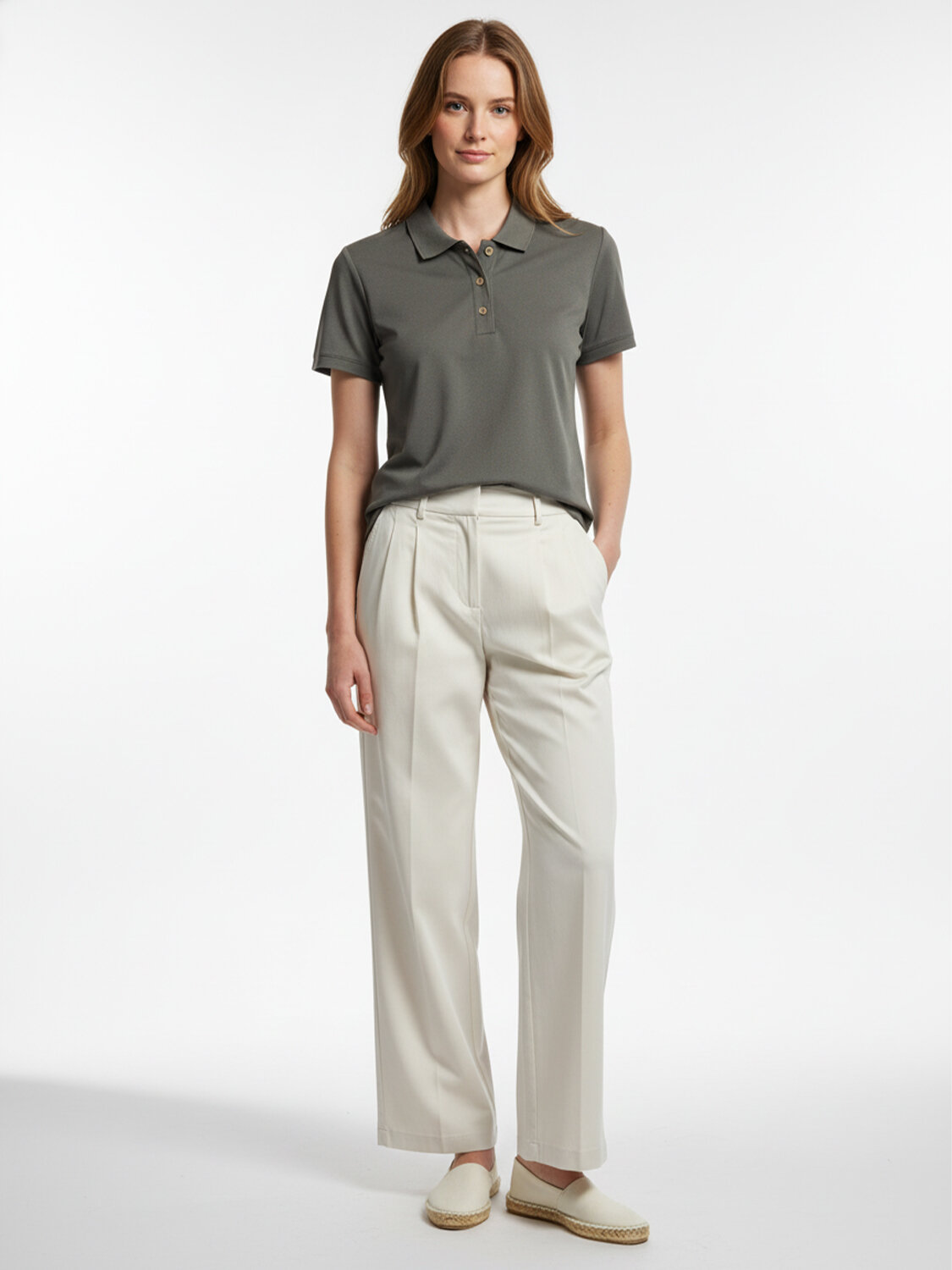 Haki Pamuk Dokulu Regular Fit Tişört (1)