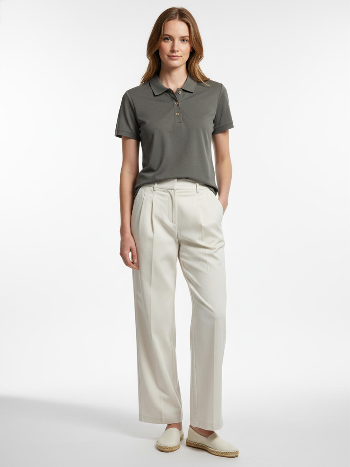 Haki Pamuk Dokulu Regular Fit Tişört - 2