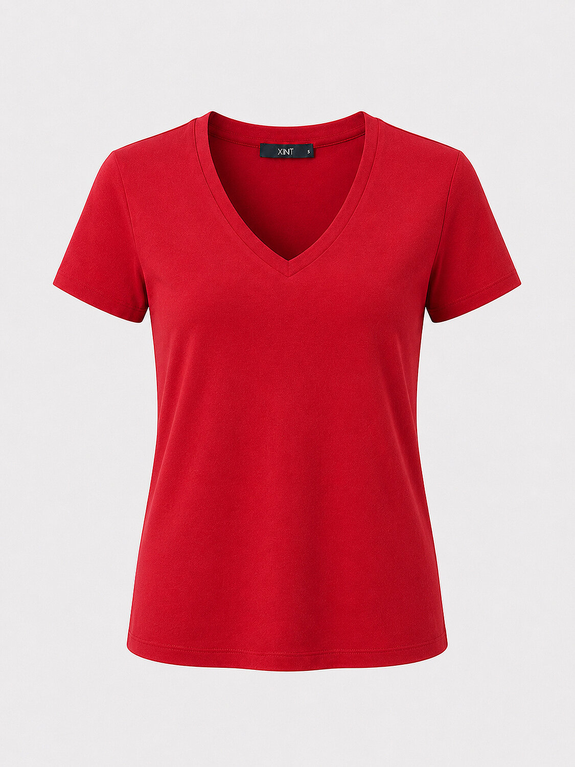 Kırmızı Modal Dokulu Regular Fit Tişört - 5
