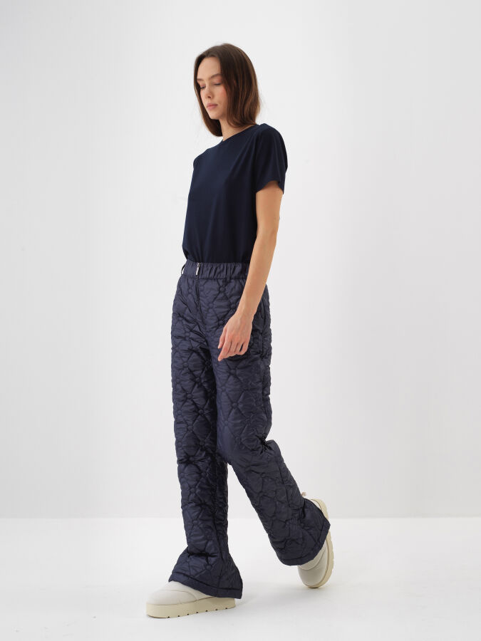 Lacivert Modal Dokulu Regular Fit Tişört - Xint