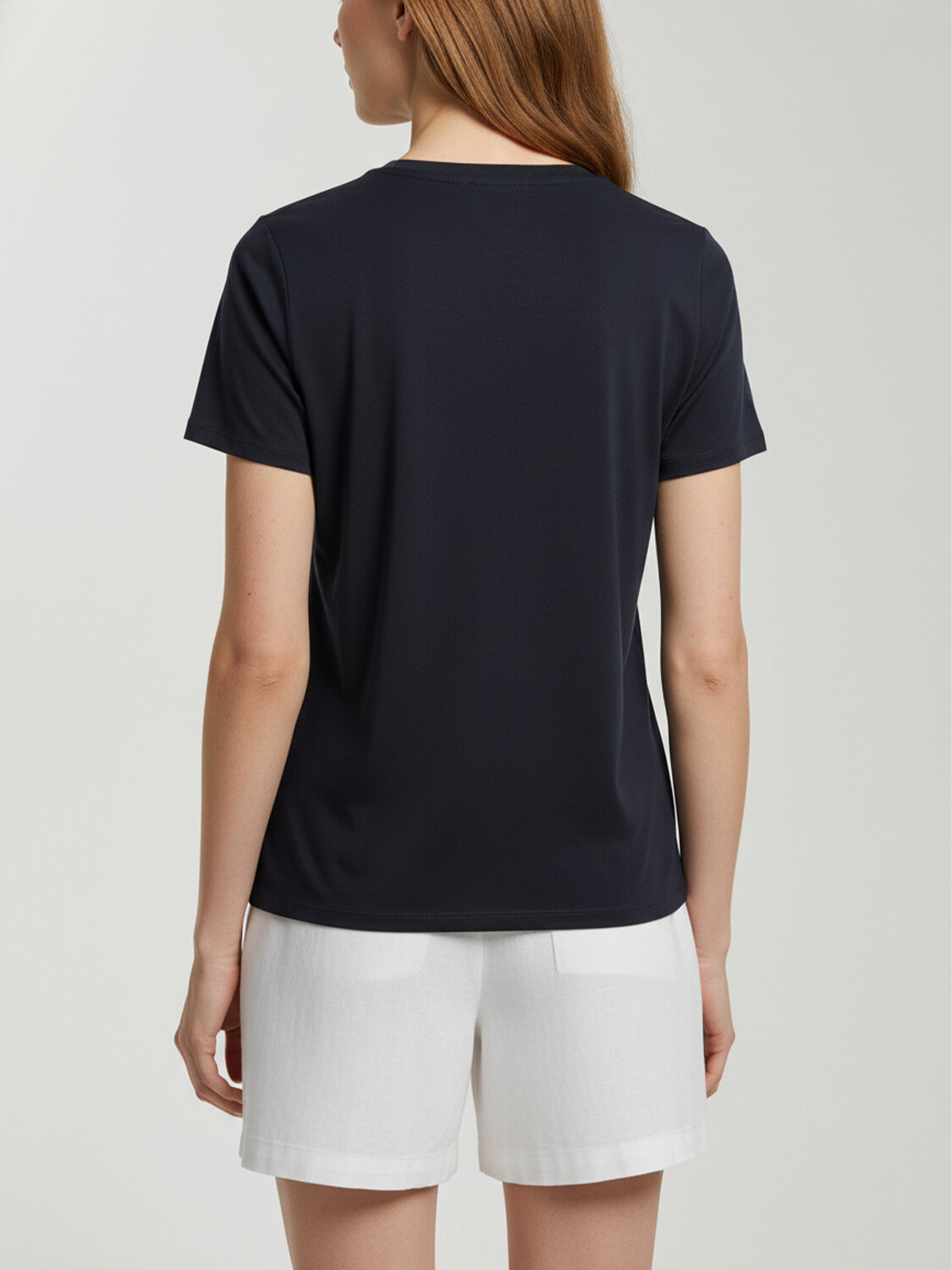 Lacivert Pamuk Dokulu Regular Fit Tişört - 3