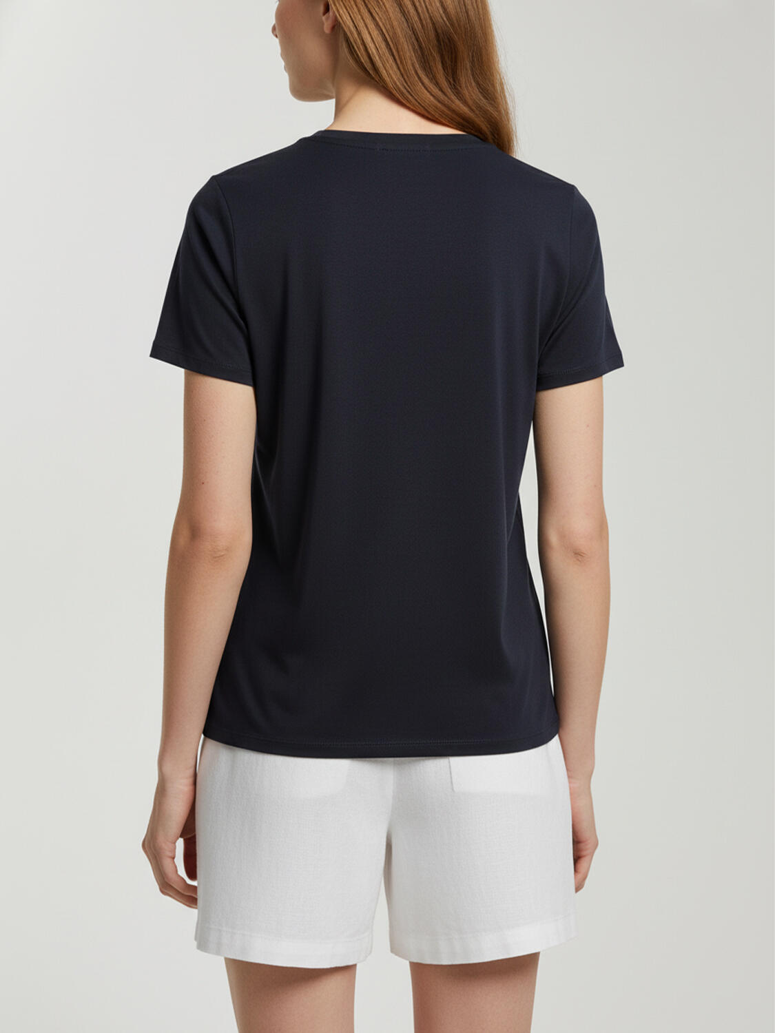 Lacivert Pamuk Dokulu Regular Fit Tişört - 3