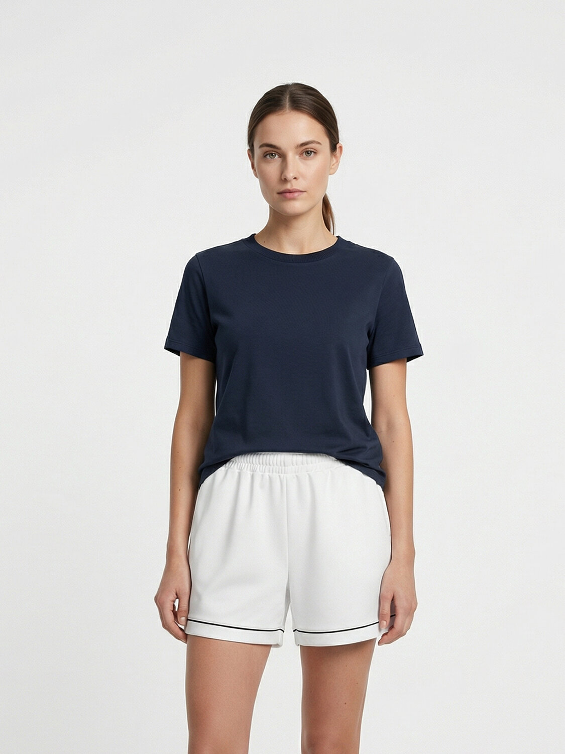 Lacivert Pamuk Dokulu Regular Fit Tişört