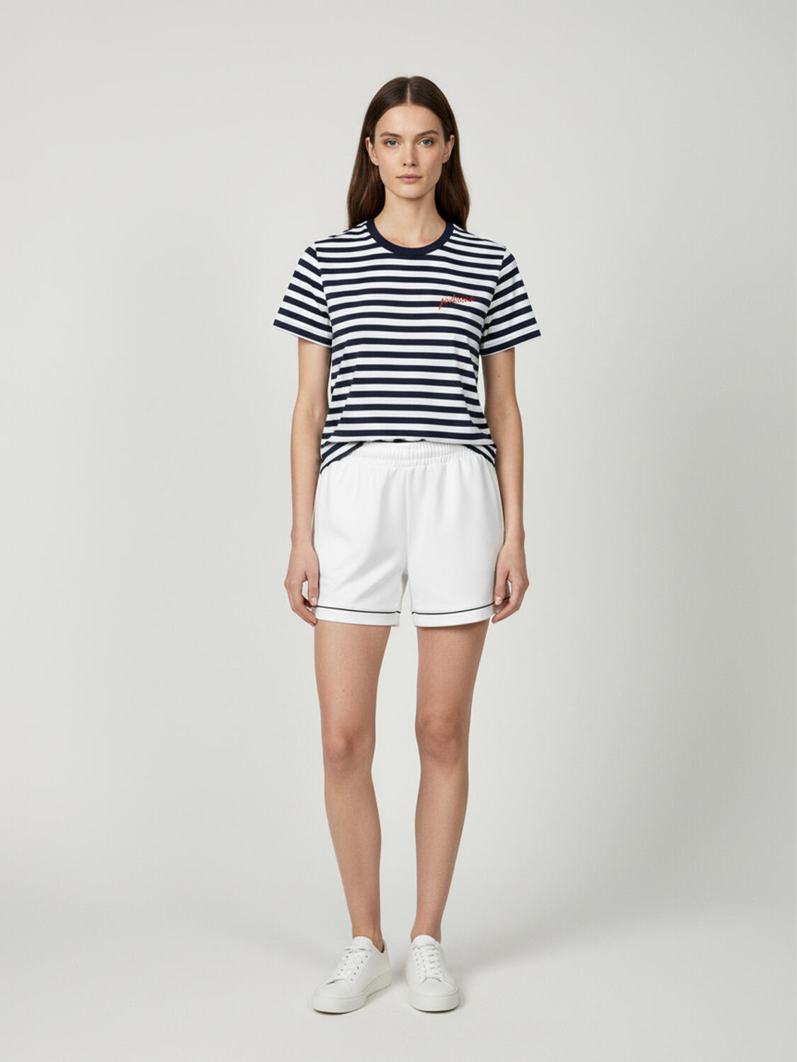 Lacivert Pamuk Dokulu Regular Fit Tişört - 2