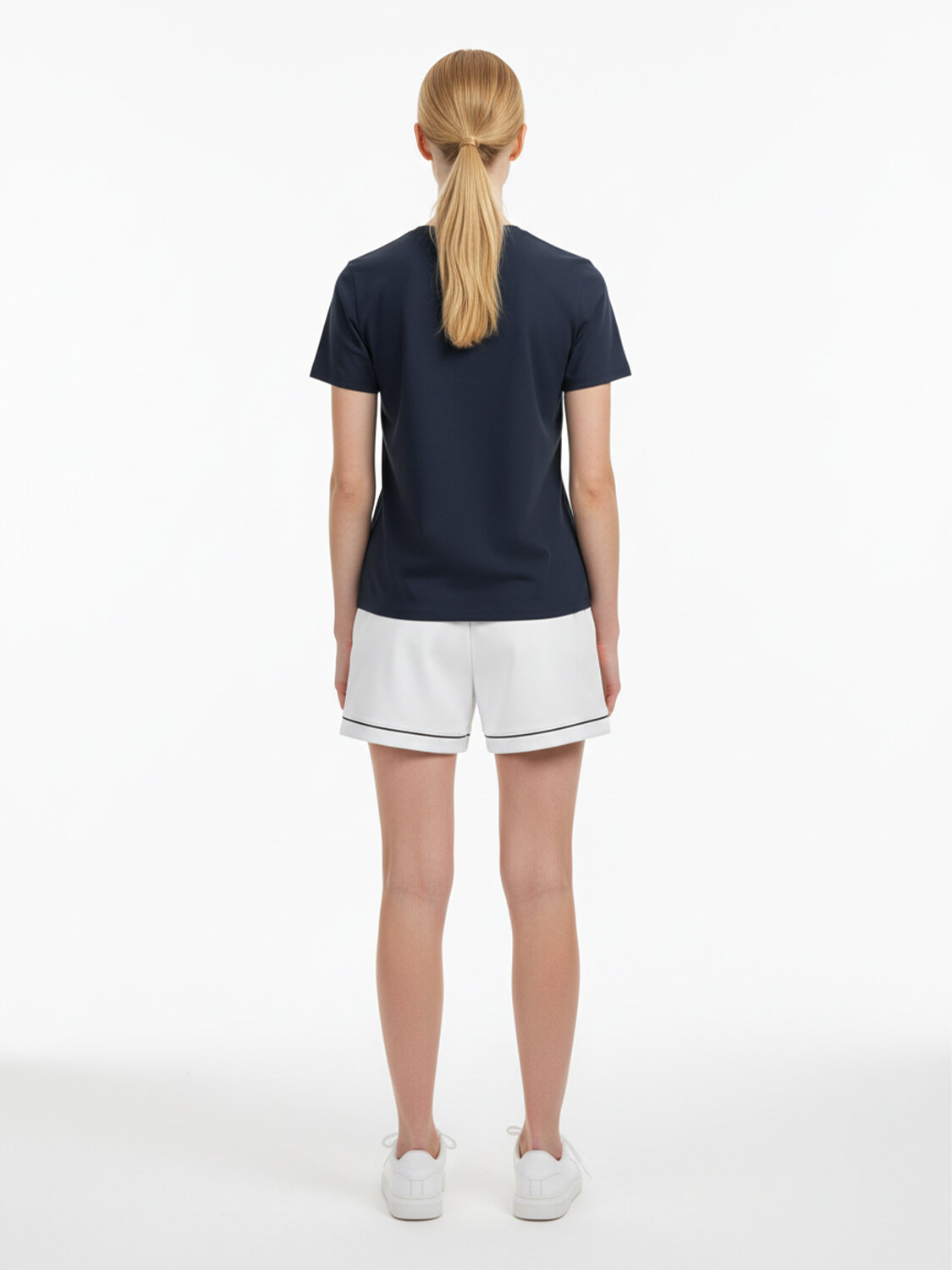 Lacivert Pamuk Dokulu Regular Fit Tişört - 3