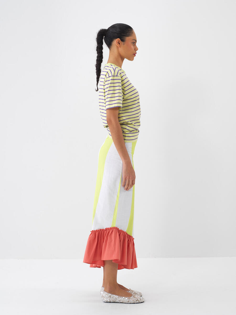 Lila Pamuk Dokulu Oversize Tişört - 4