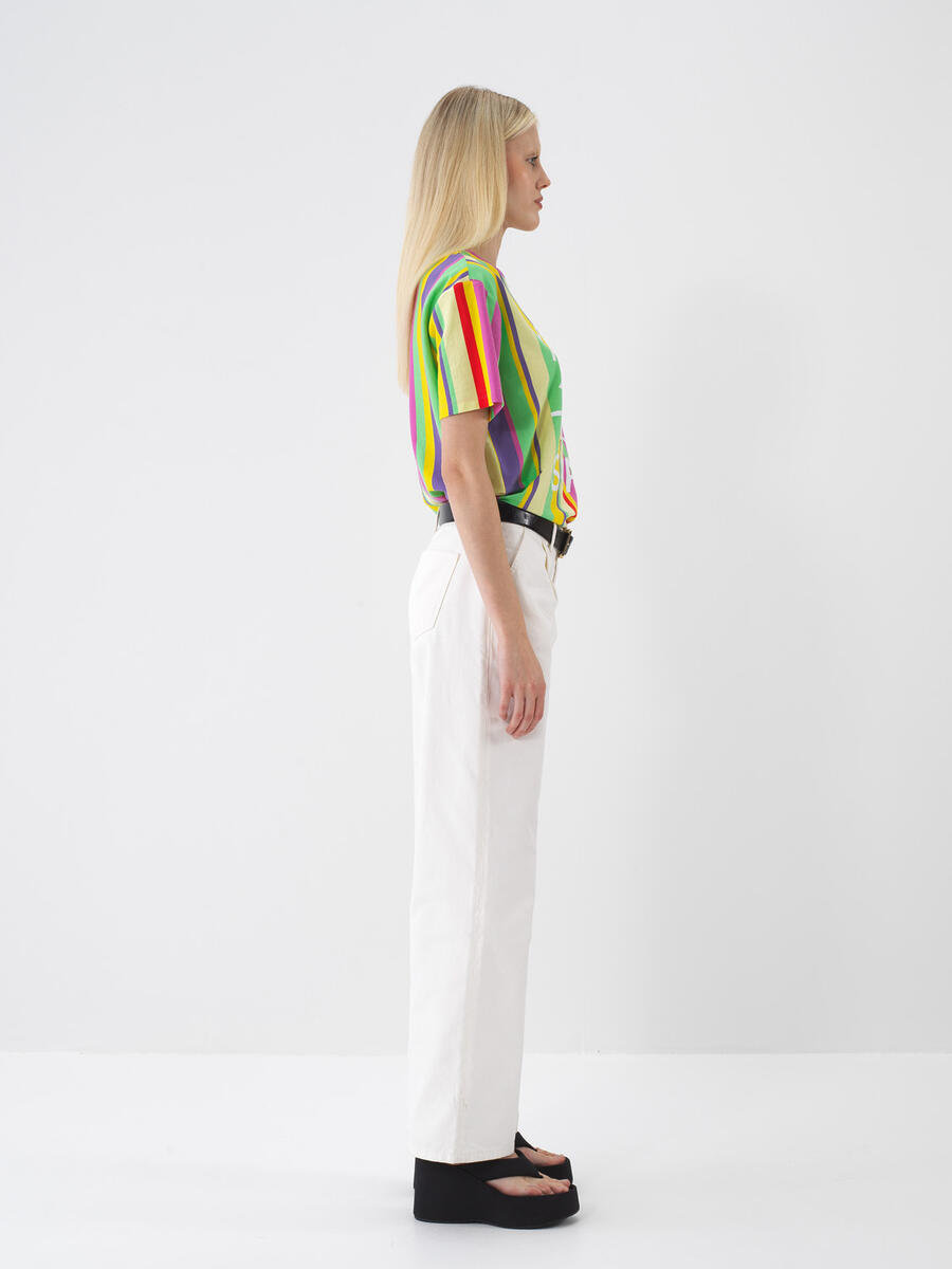 Pembe Pamuk Dokulu Oversize Tişört - 5