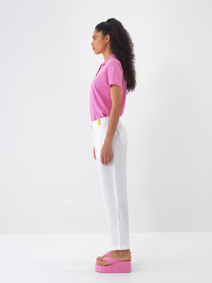 Pembe Pamuk Dokulu Regular Fit Tişört - 5