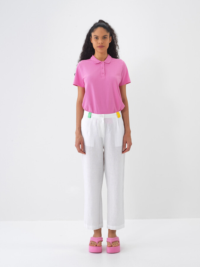 Pembe Pamuk Dokulu Regular Fit Tişört (1)