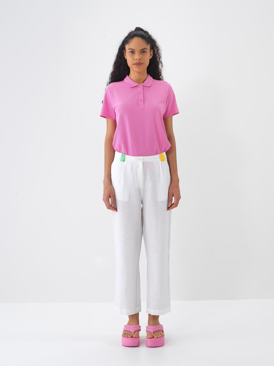 Pembe Pamuk Dokulu Regular Fit Tişört - 2
