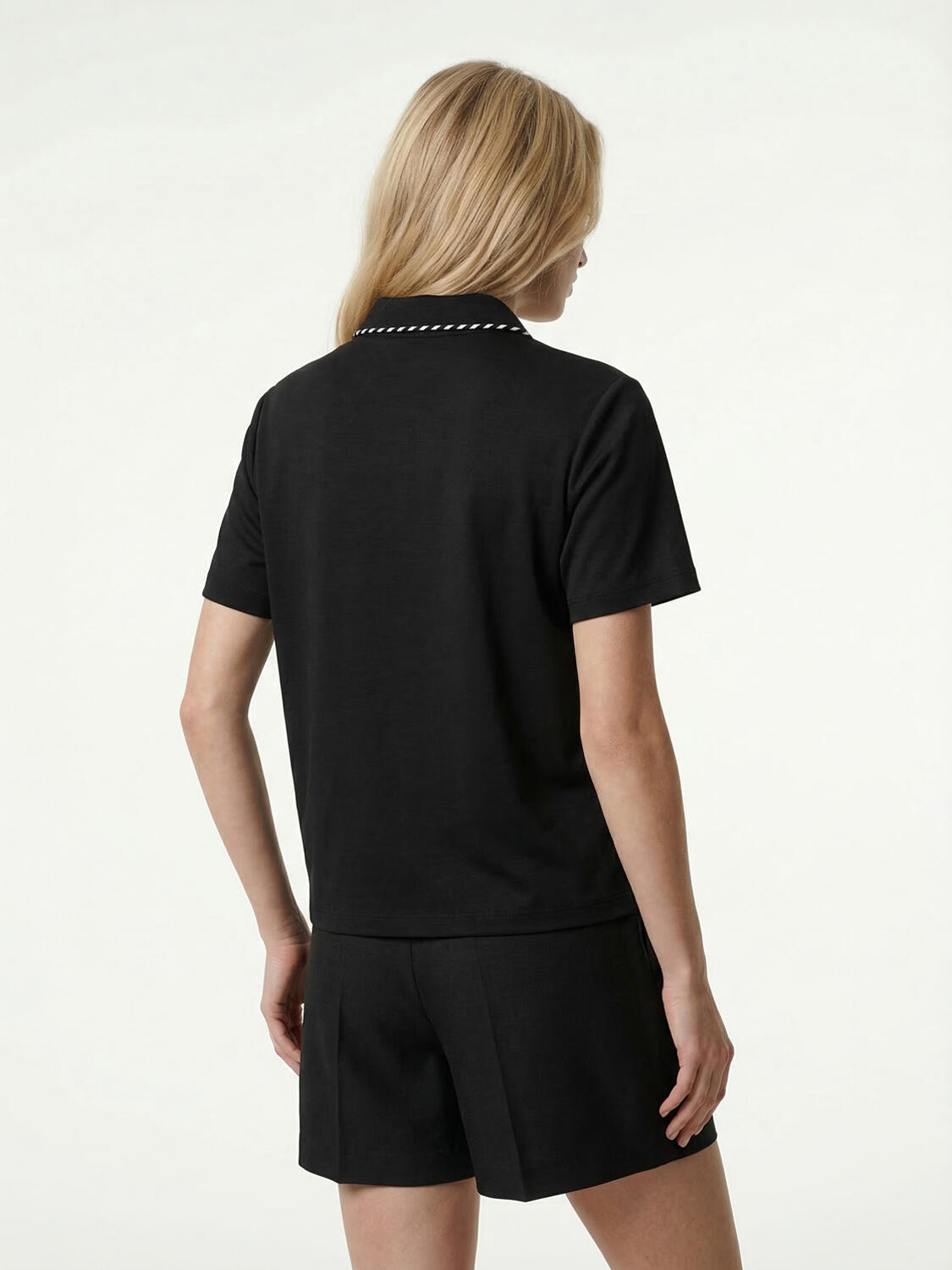 Siyah Doğal Akışlı Oversize Tişört - 3