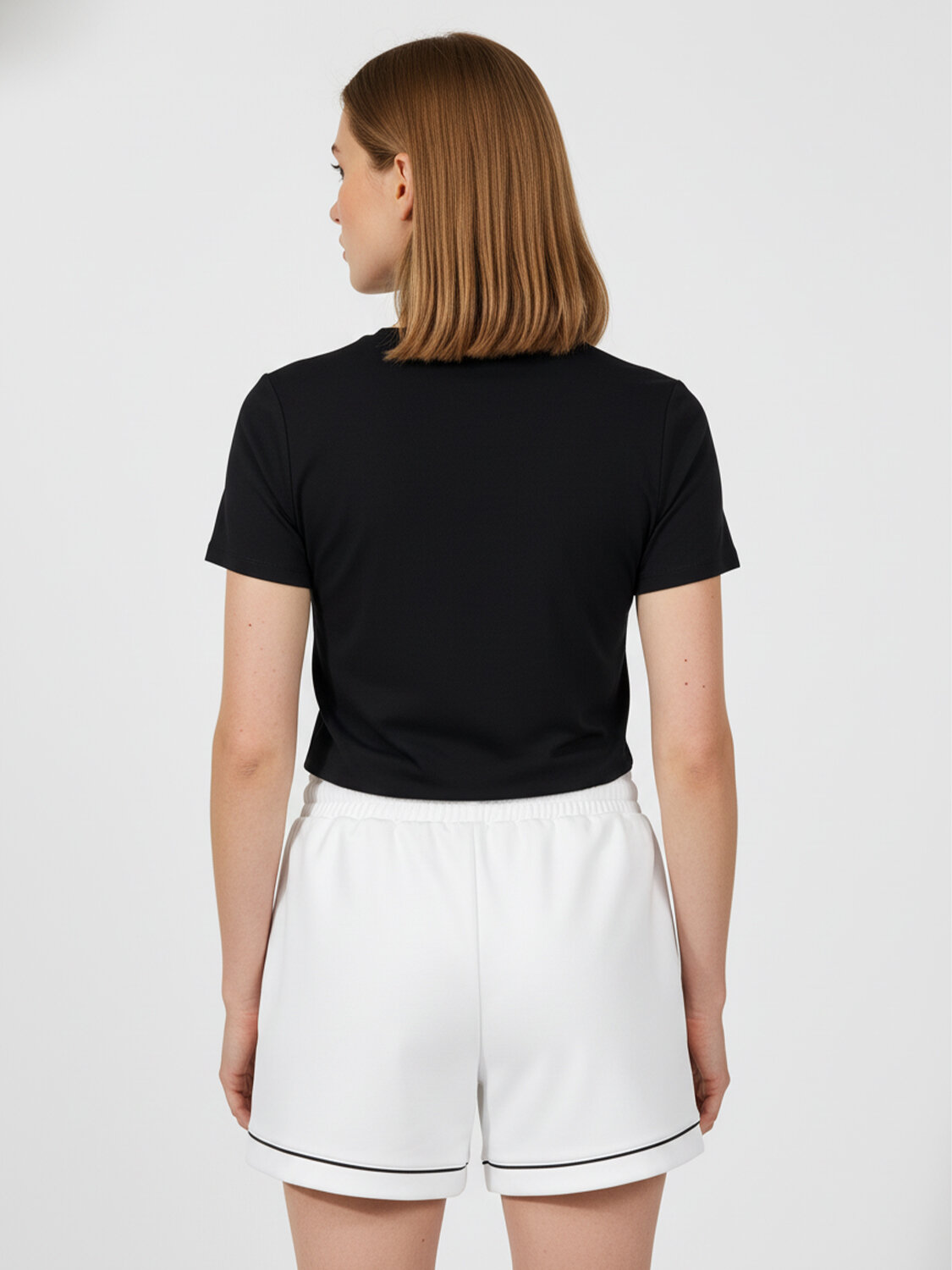 Siyah Pamuk Dokulu Regular Fit Tişört - 3