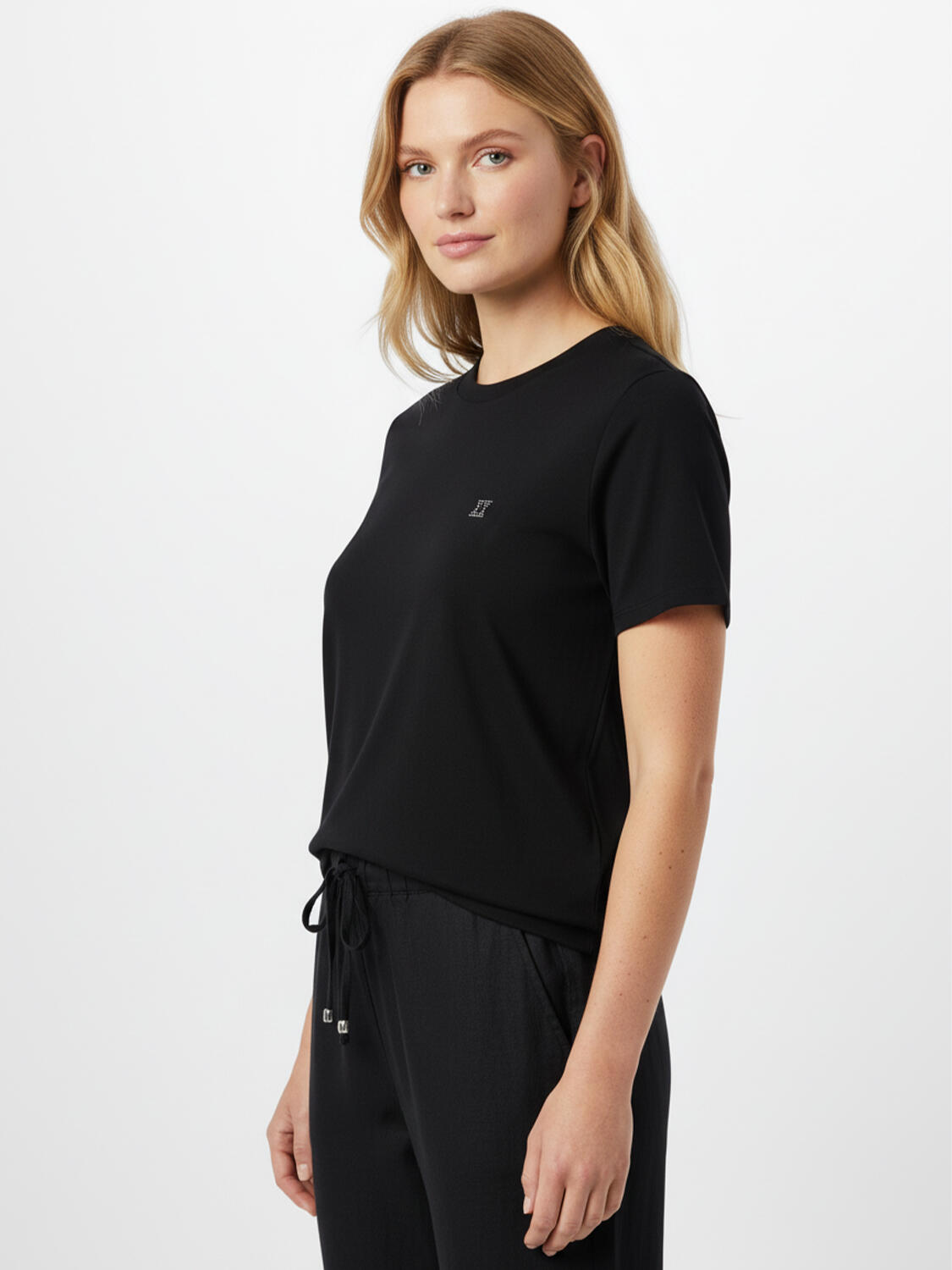 Siyah Pamuk Dokulu Regular Fit Tişört - 3