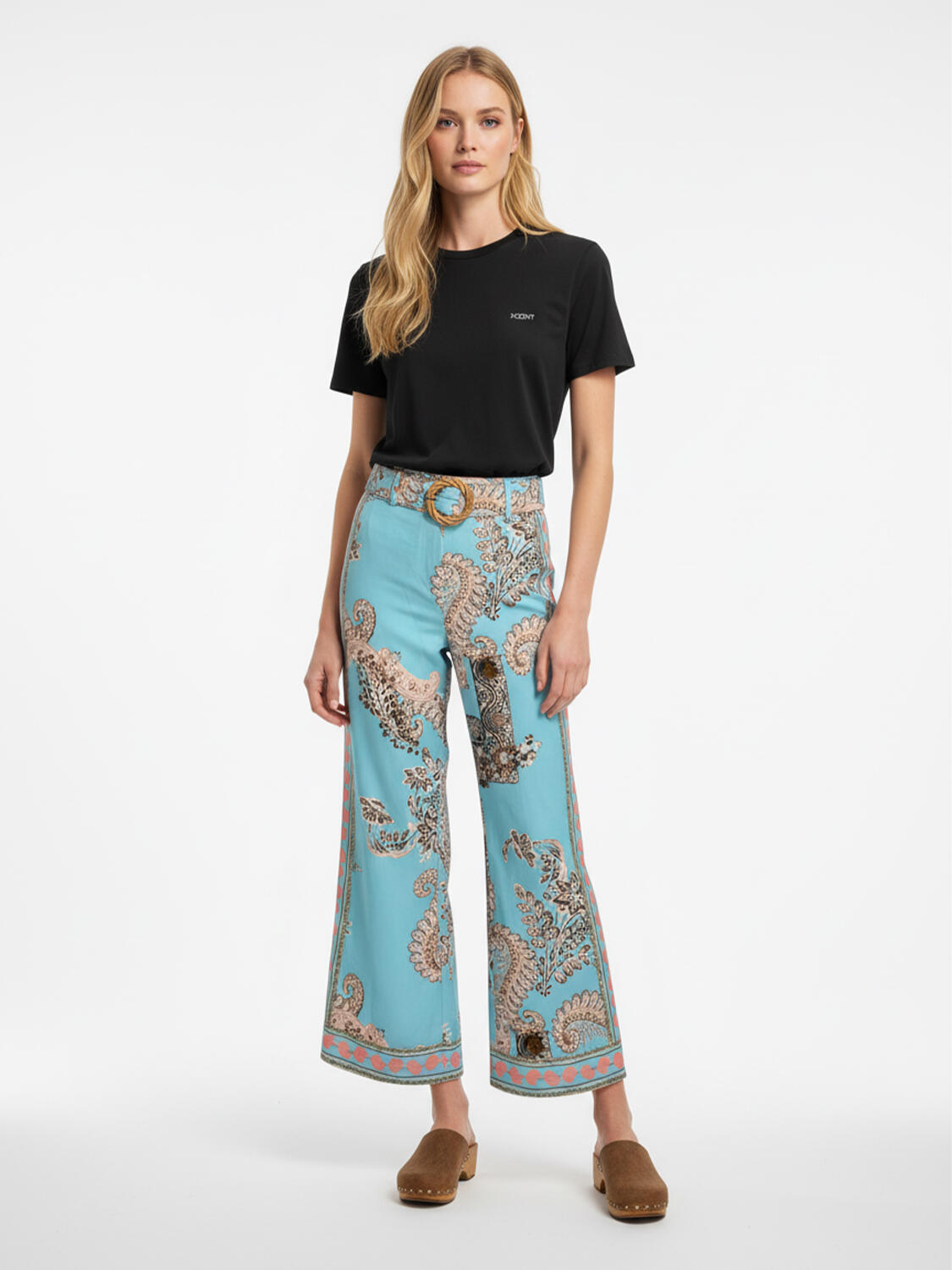 Siyah Pamuk Dokulu Regular Fit Tişört - 2