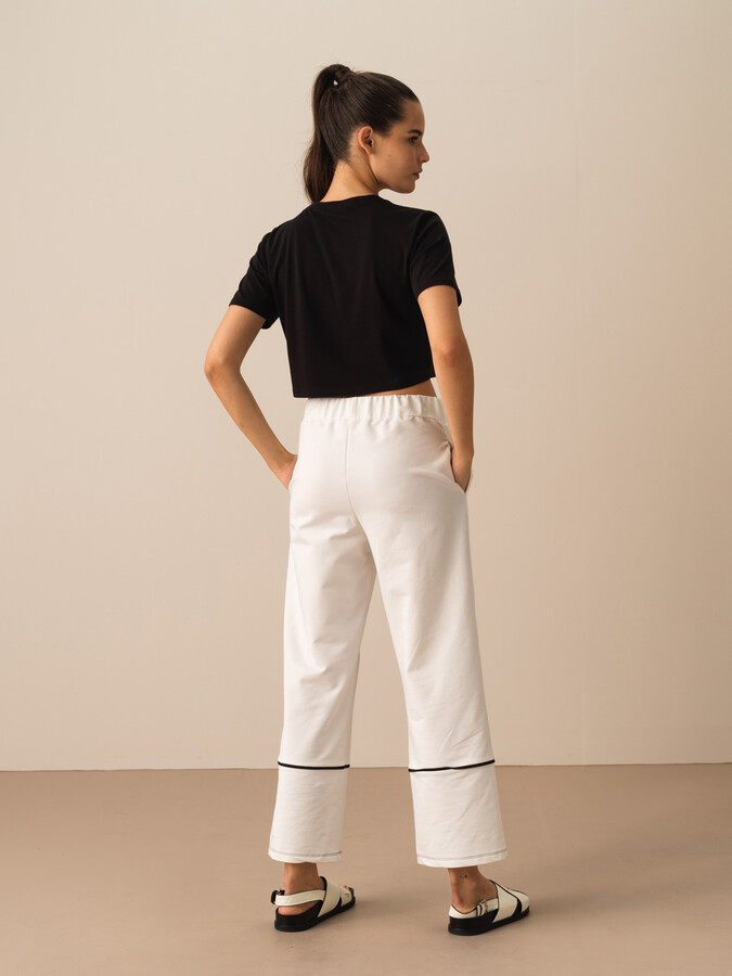 Siyah Pamuk Dokulu Regular Fit Tişört - 4