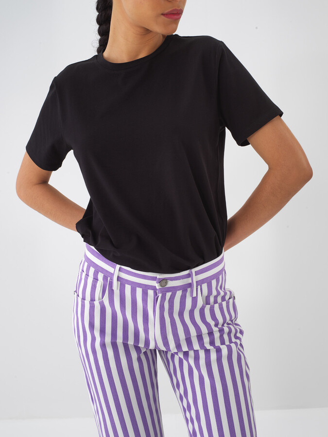 Siyah Pamuk Dokulu Regular Fit Tişört (3)