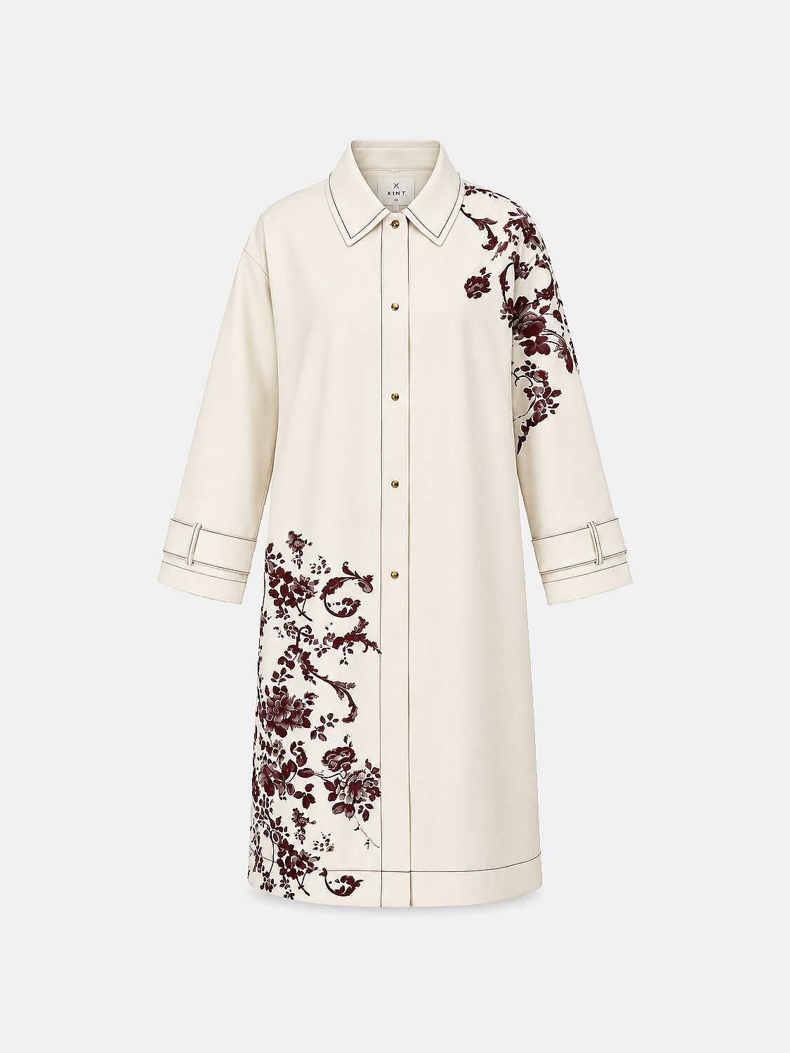 Ekru Modal Dokulu Oversize Trençkot (1)