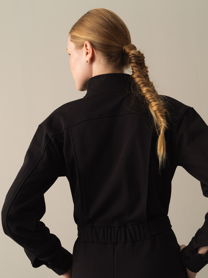 Siyah Pamuk Dokulu Regular Fit Tulum - Xint