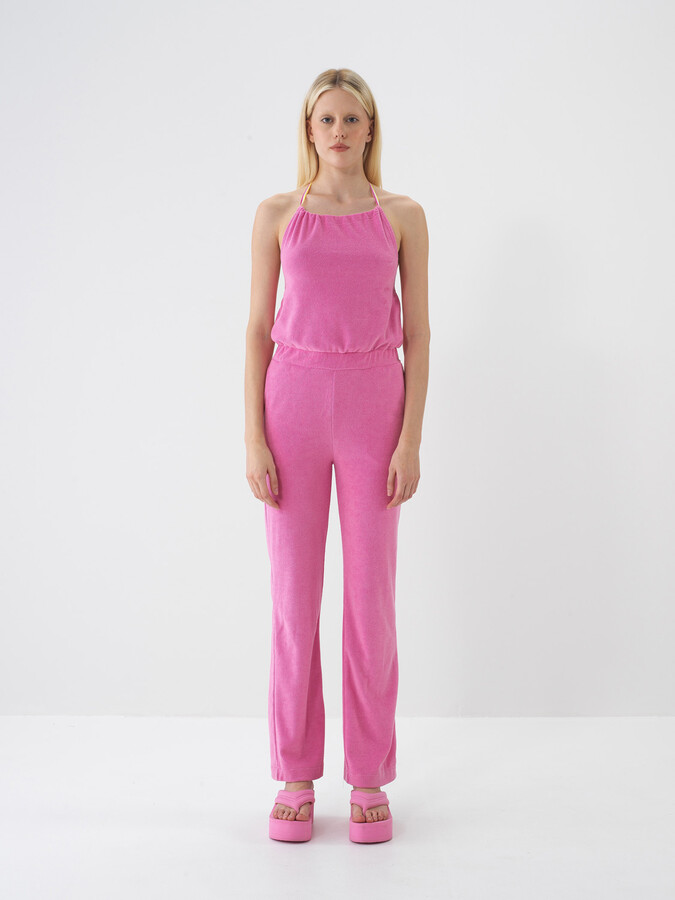 Pembe Pamuk Dokulu Regular Fit Tulum