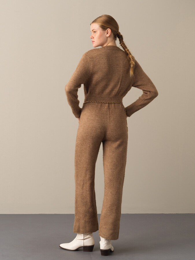 Camel Yumuşak Dokulu Regular Fit Cepli Triko Tulum - Xint