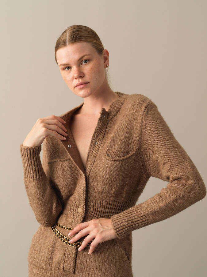 Camel Yumuşak Dokulu Regular Fit Cepli Triko Tulum - Xint