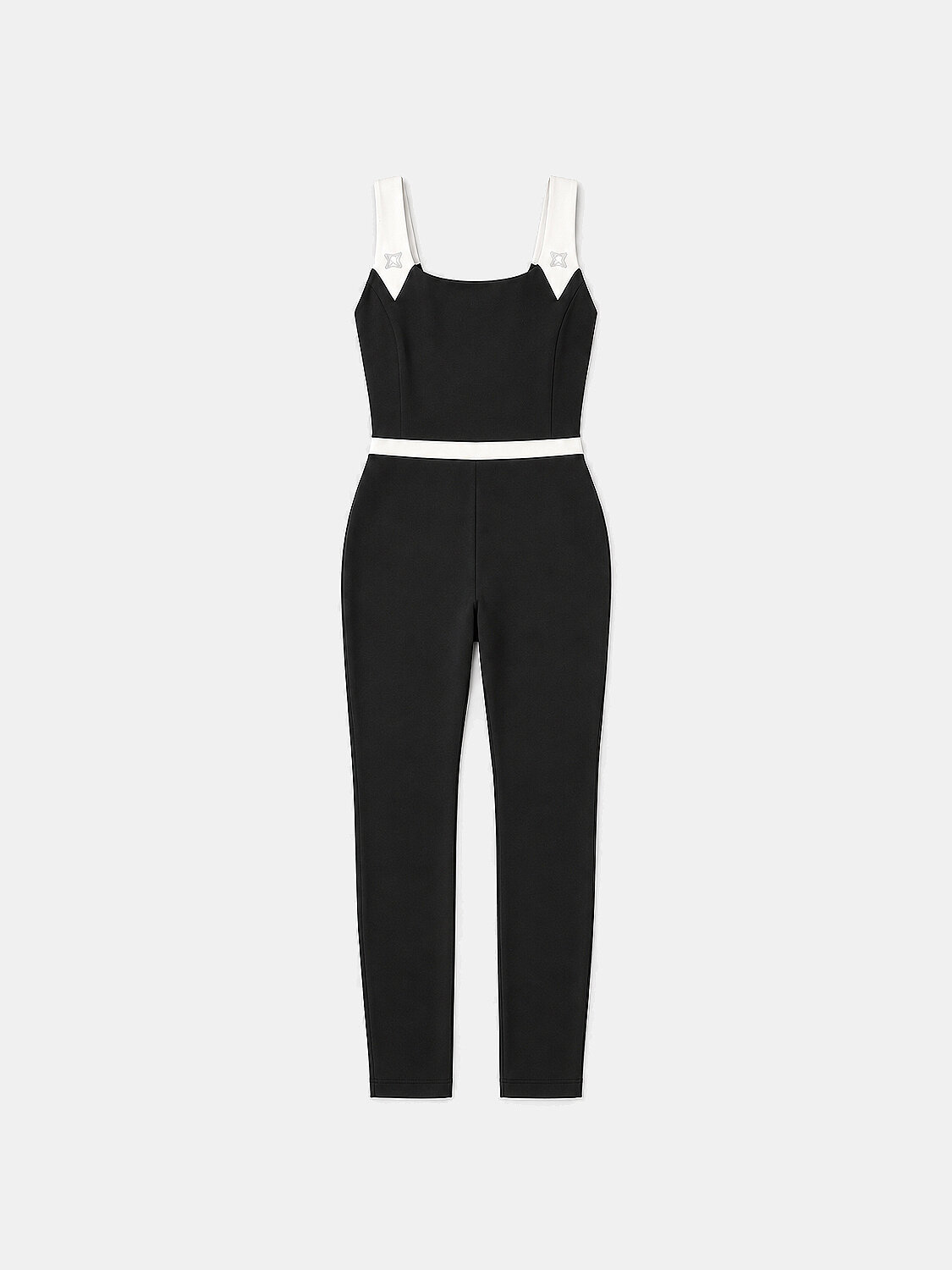 Siyah Esnek Dokulu Slim Fit Tulum
