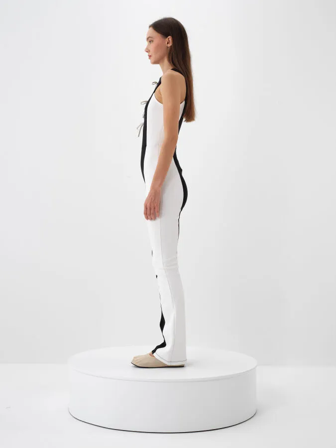 Siyah Pamuk Dokulu Slim Fit Tulum - Xint