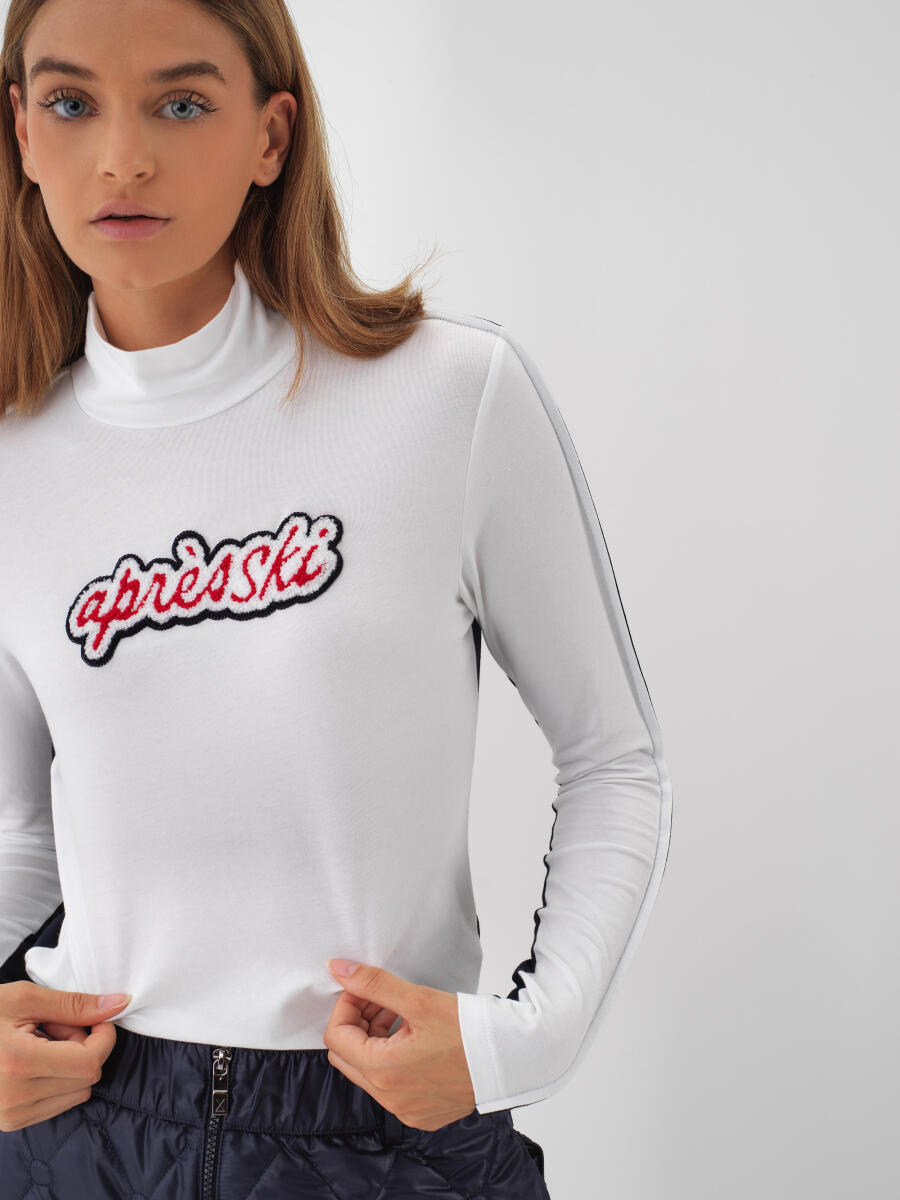 Beyaz Modal Dokulu Slim Fit Uzun Kollu Tişört - 4