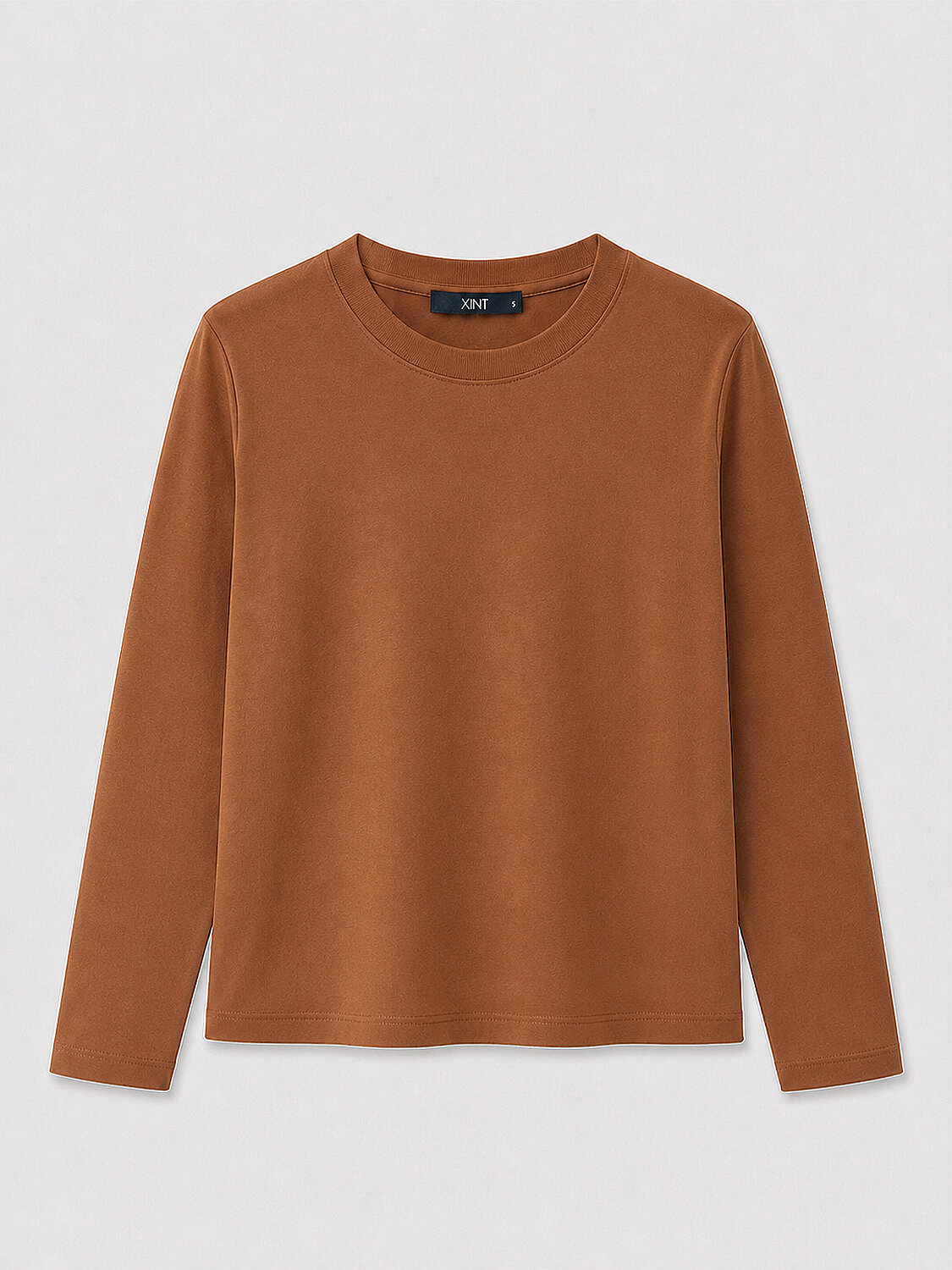 Camel Pamuk Dokulu Regular Fit Uzun Kollu Tişört (5)