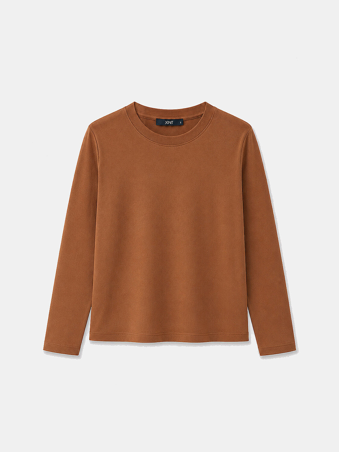 Camel Regular Fit Bisiklet Yaka Pamuk Uzun Kol Tişört