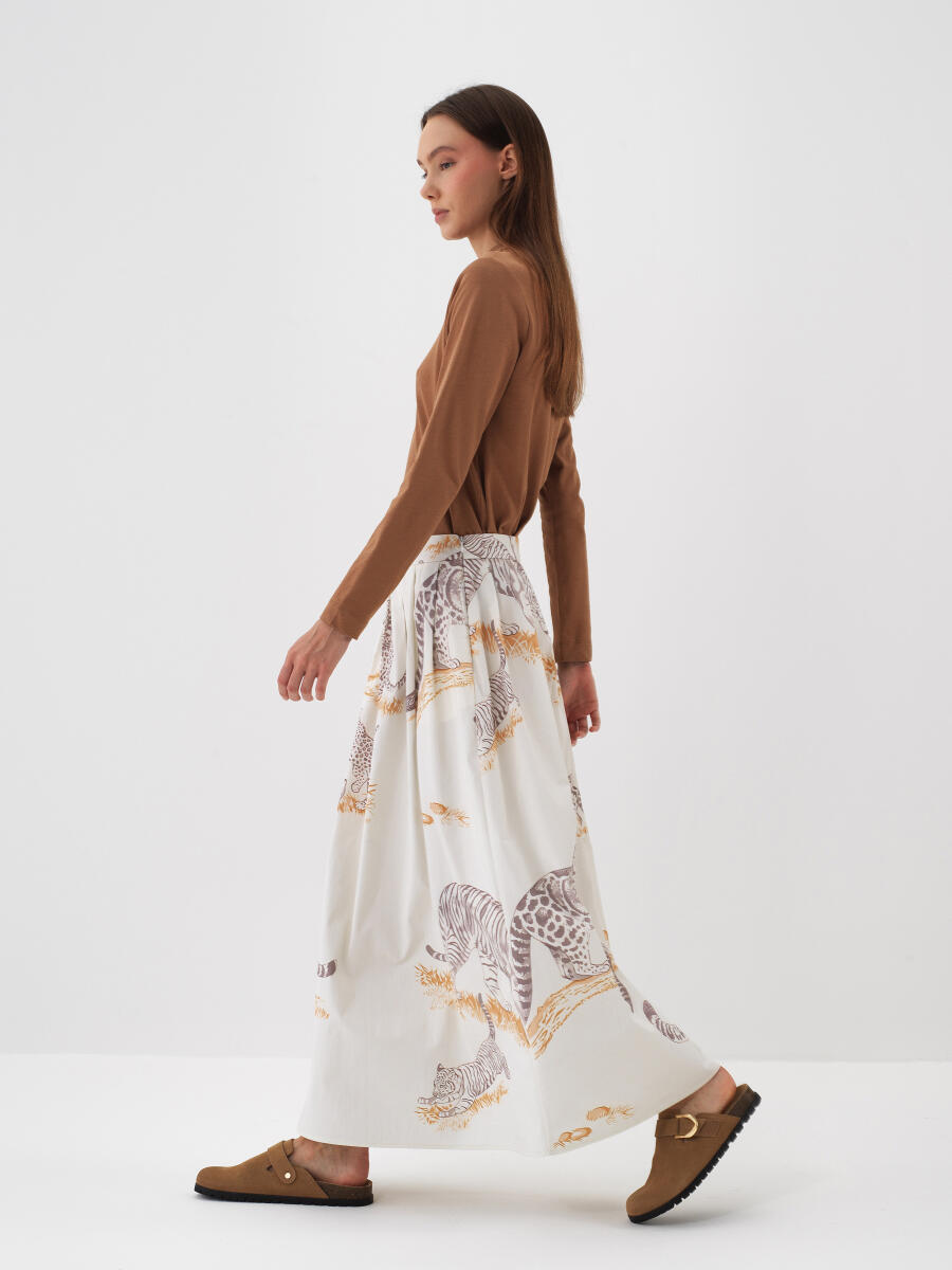 Camel Pamuk Dokulu Regular Fit Uzun Kollu Tişört - 3