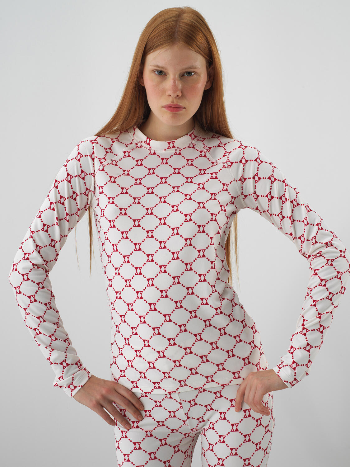 Ekru Esnek Dokulu Slim Fit Uzun Kollu Tişört - 2