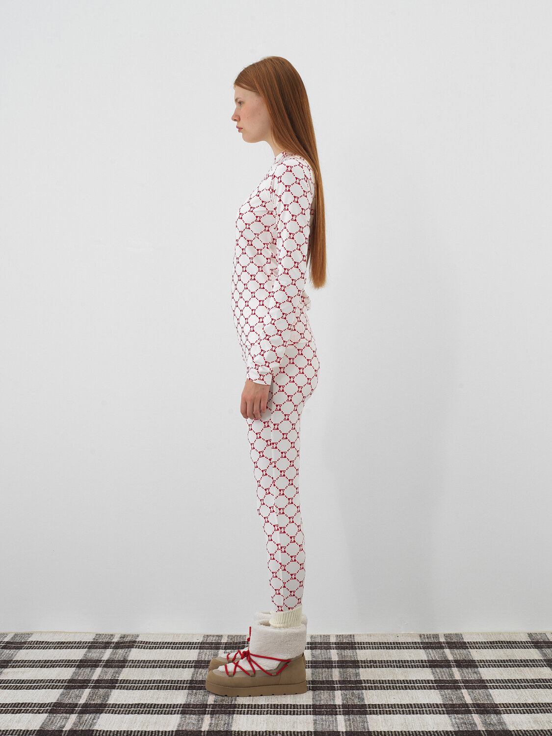 Ekru Esnek Dokulu Slim Fit Uzun Kollu Tişört - Xint