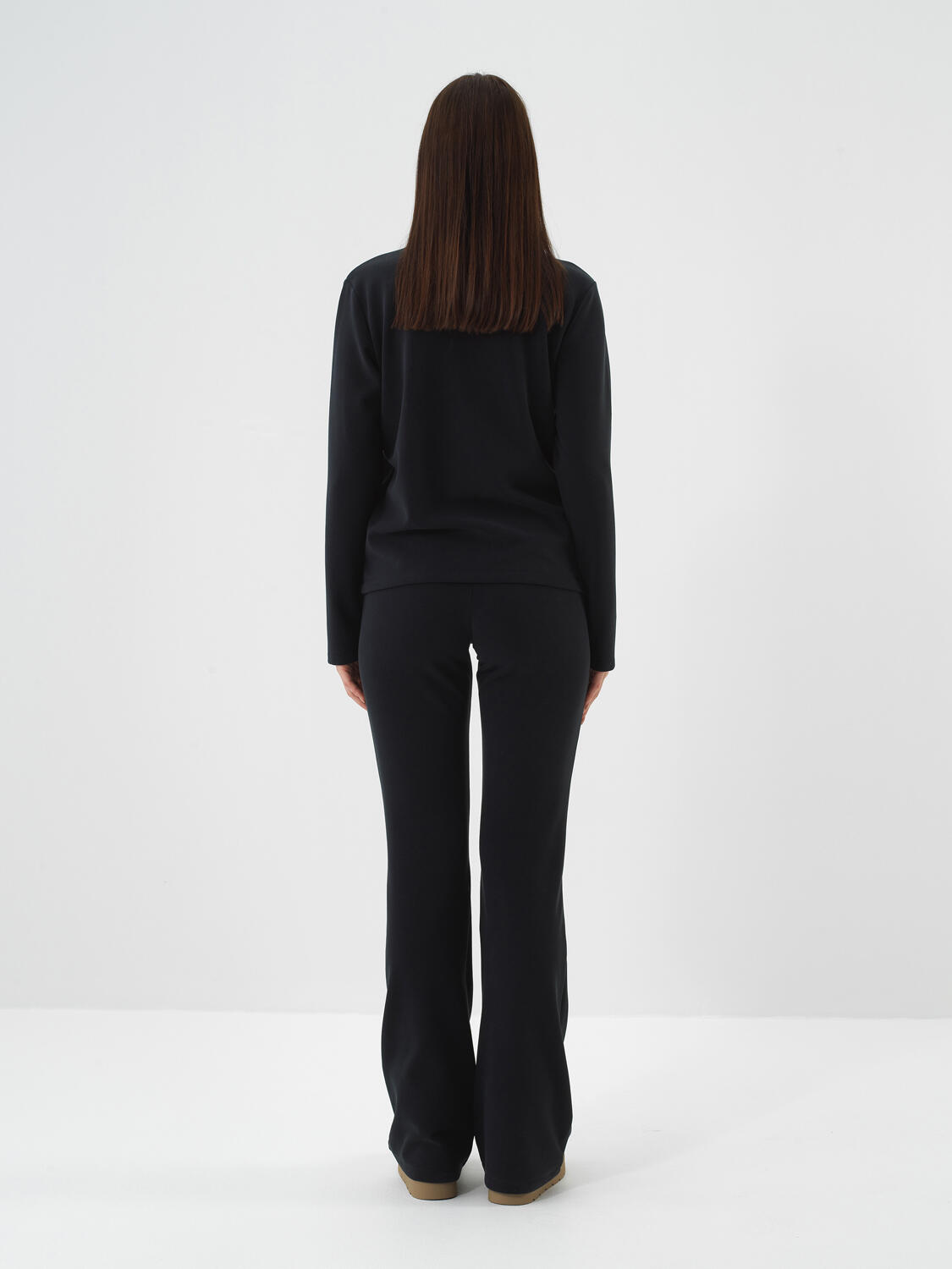 Lacivert Modal Dokulu Regular Fit Uzun Kollu Tişört - 4