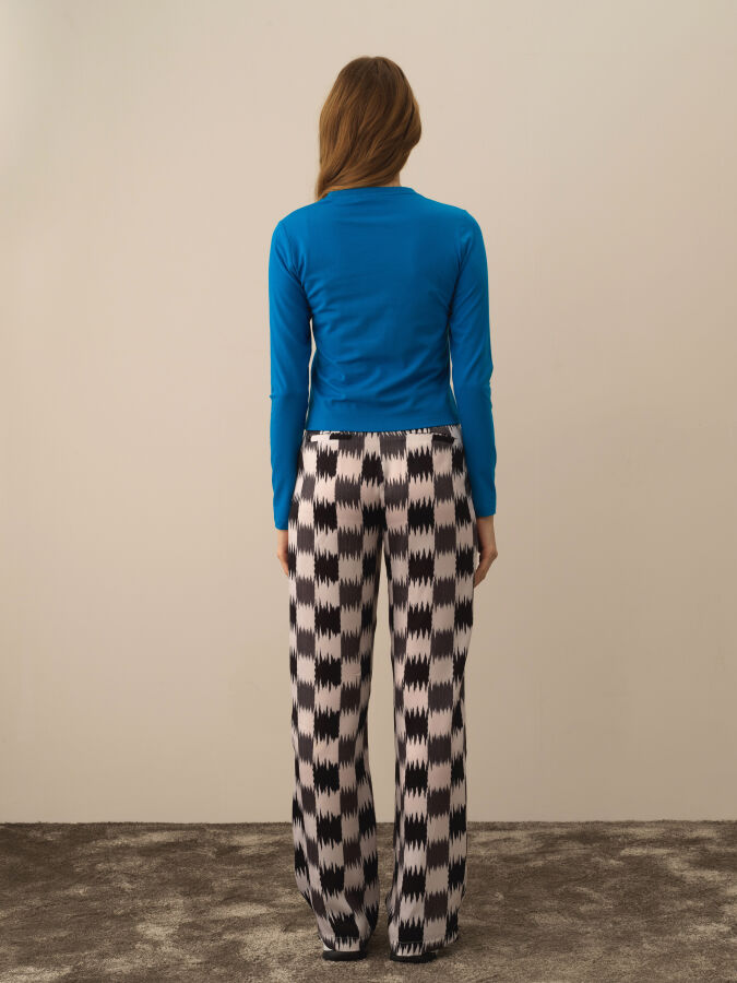 Mavi Modal Dokulu Regular Fit Uzun Kollu Tişört - Xint