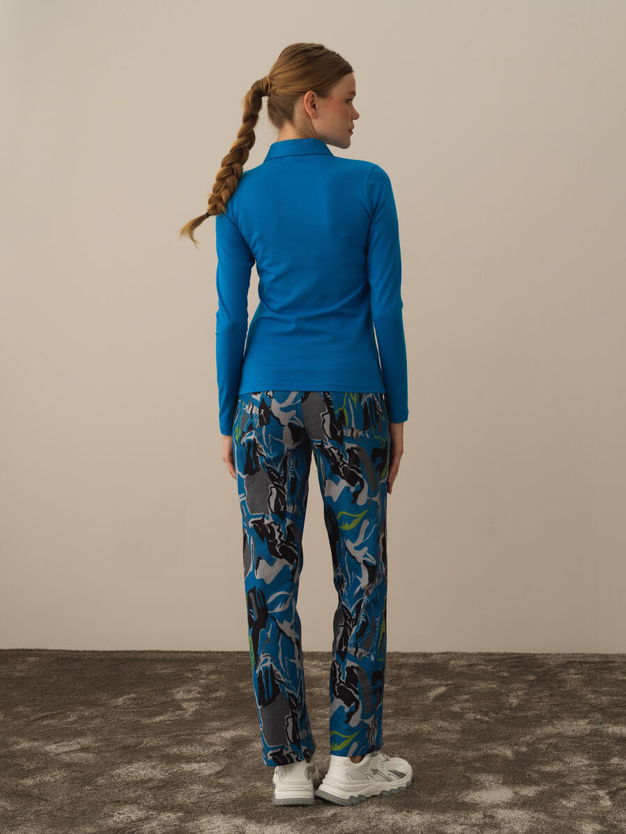 Mavi Modal Dokulu Slim Fit Uzun Kollu Tişört - 4