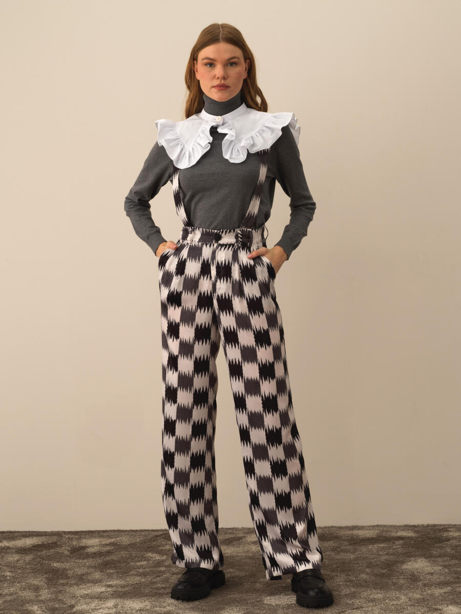 Kırık Beyaz Pamuk Dokulu Oversize Yakalık - 2