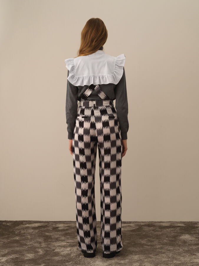 Kırık Beyaz Pamuk Dokulu Oversize Yakalık - Xint