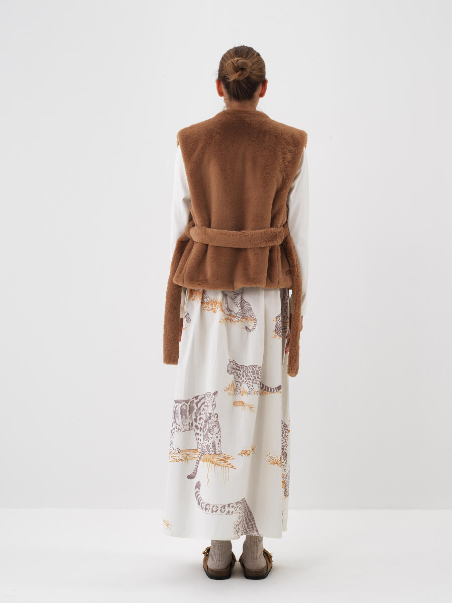 Camel Formunu Koruyan Regular Fit Yelek - 4